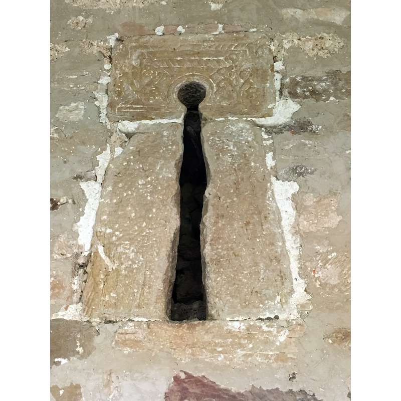 Source caption: "San Martin de Elines - Ventana Mozarabe" -- the north wall of the church may be as early as the 10thC; against it was built the later cloister