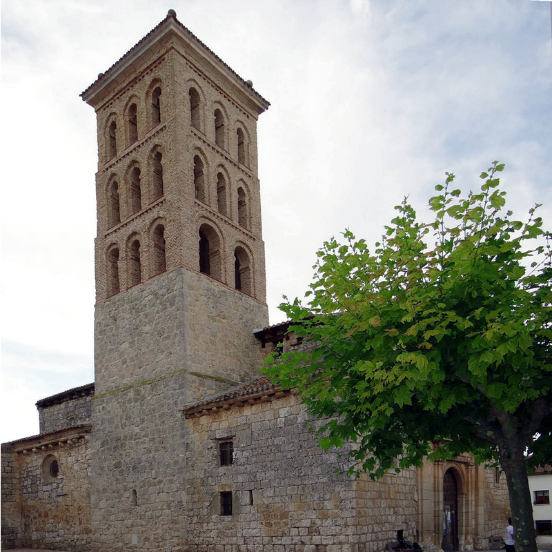 brick Mudejar top on a stone Romanesque base