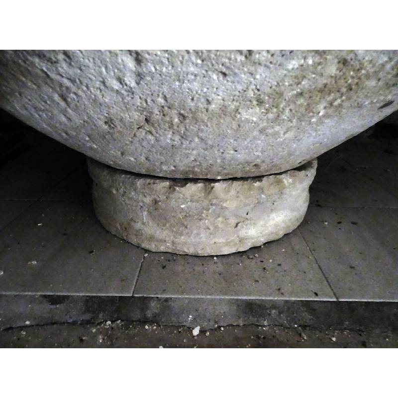 baptismal font originally from the nearby church of Ahedo de Bureba and now [ca. 2020] in a chapel of this church