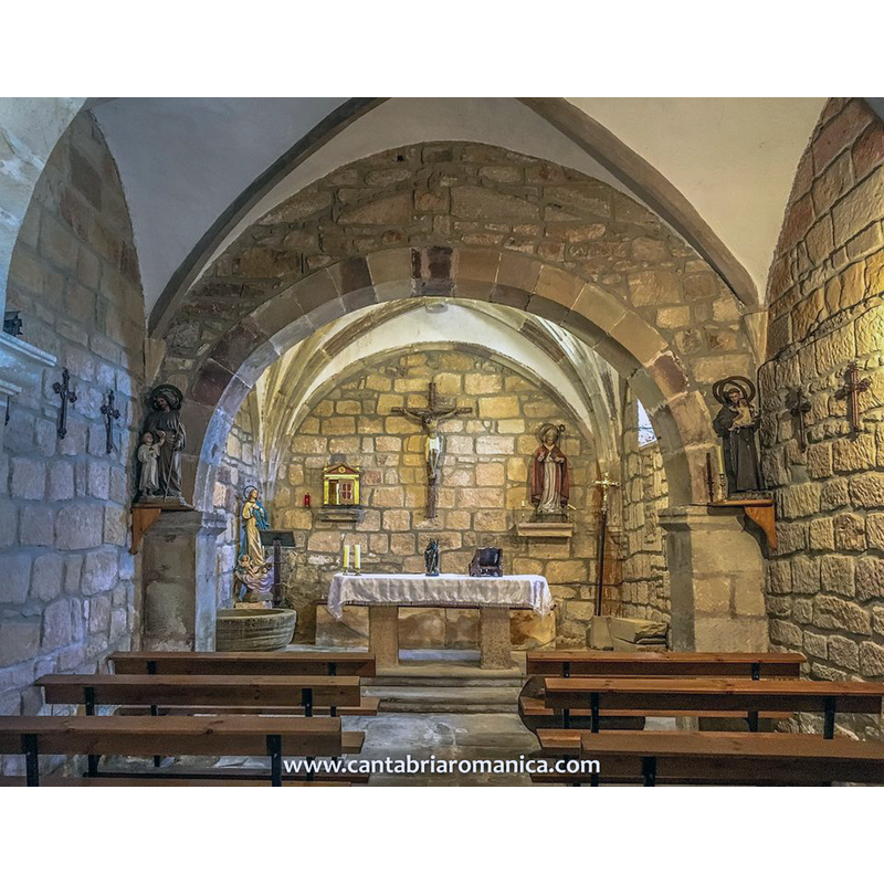 the font is inside the chancel, partially visible on the left [north] side, by the chancel arch pillar
