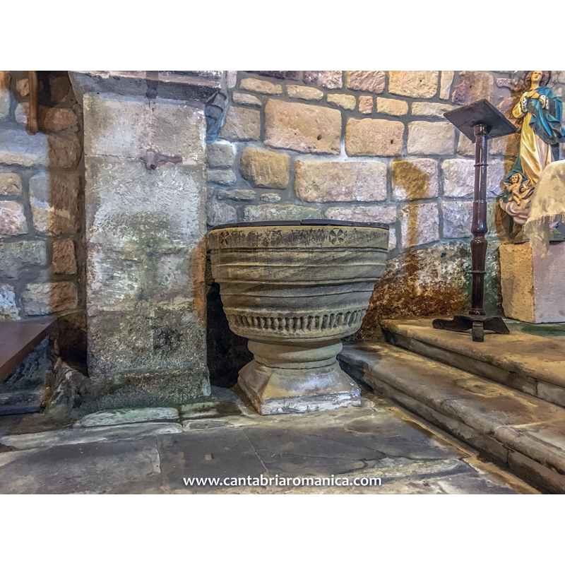 next to the north pillar of the chancel arch