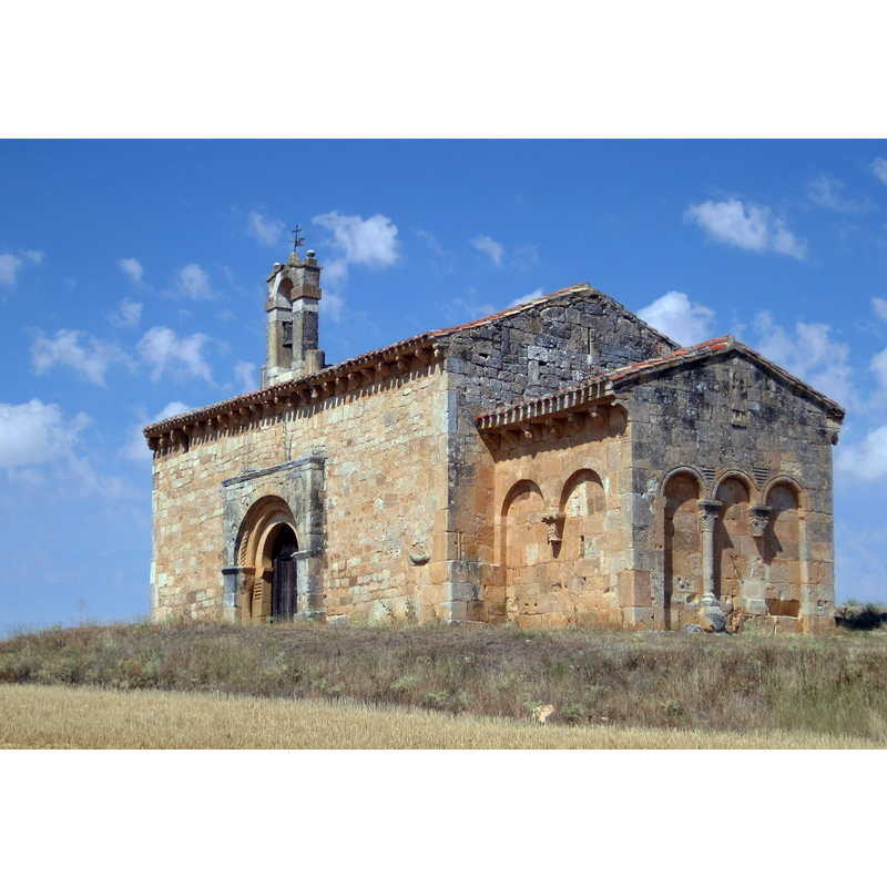 Source caption: "Vista general de la ermita del Santo Cristo, en Coruña del Conde (Burgos, España)."