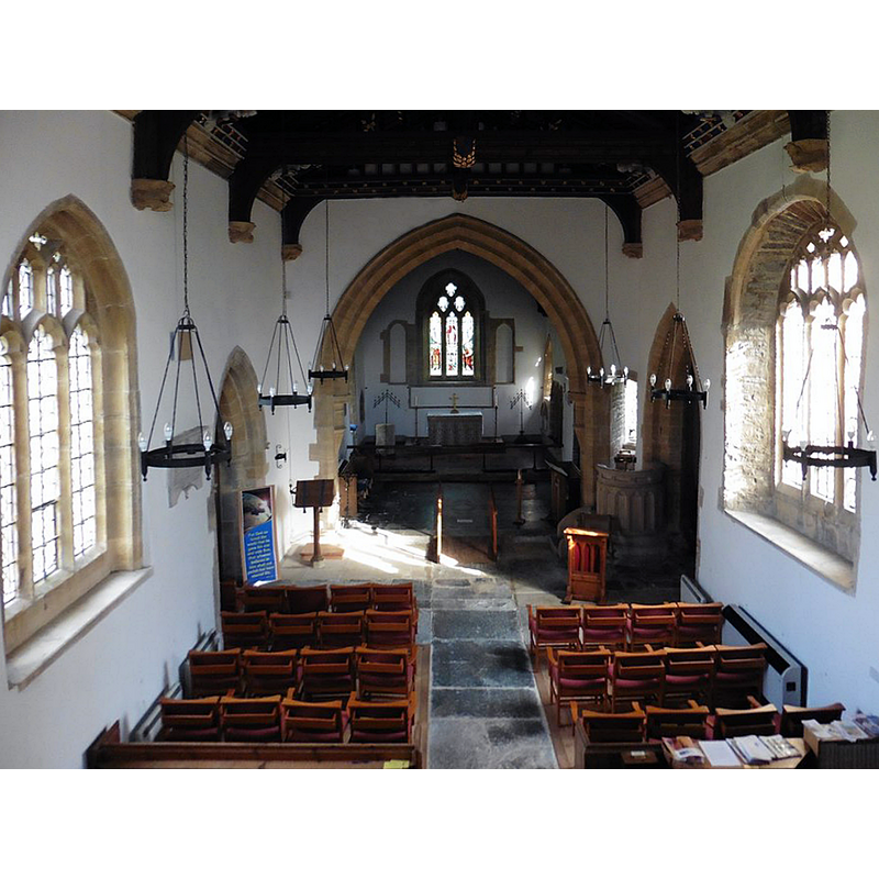 Source caption: "Interior, All Saints Church, West Camel"
