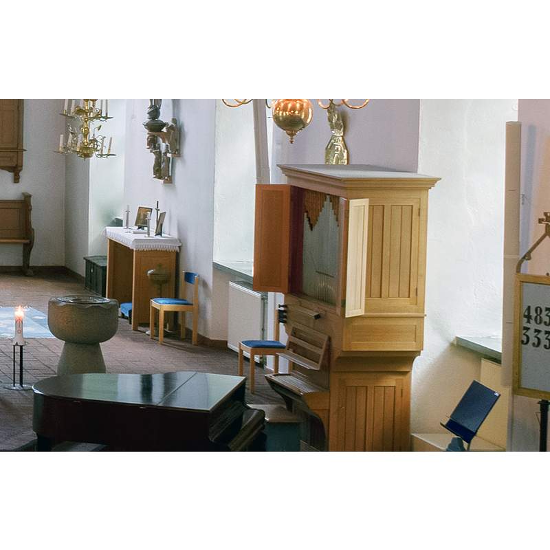 the modern font in the 1866 church