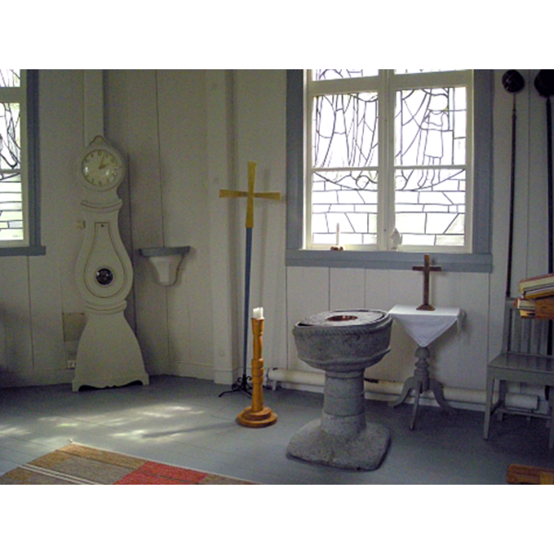 in the southeast corner of the church interior