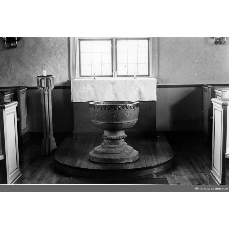 the font shown here at the west end of church