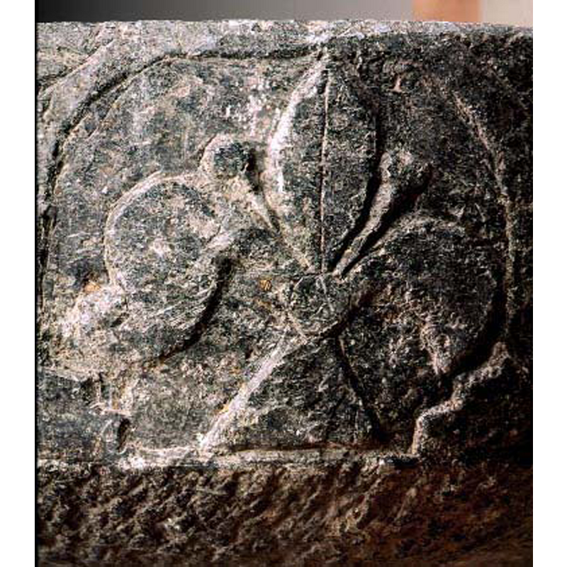 unlike some of the others this one stands upright, not on its side, and occupies the whole arch