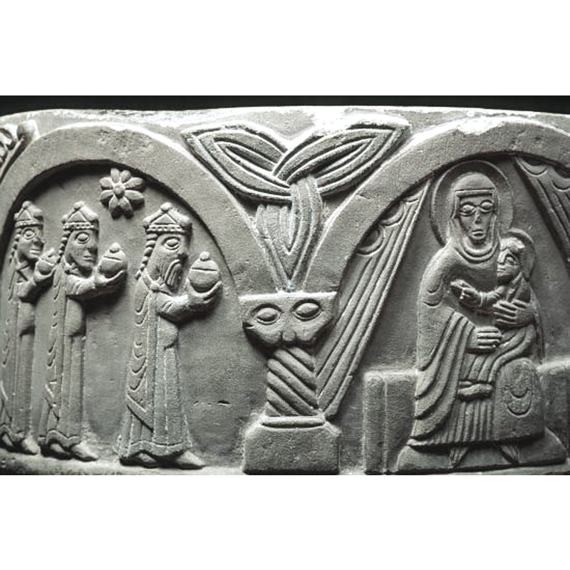 Source caption: "heliga tre kungars tillbedjan, detalj"