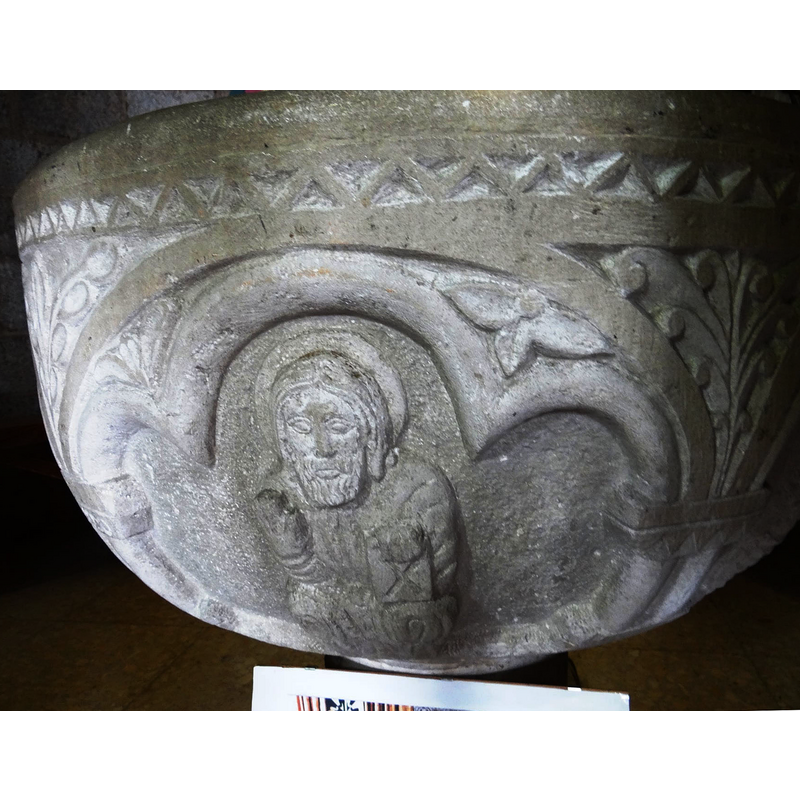 this is the replica font in use in the parish church at Caleruega