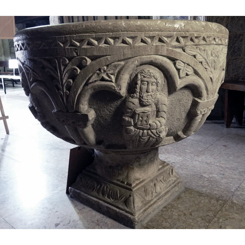 this is the replica font in use in the parish church at Caleruega
