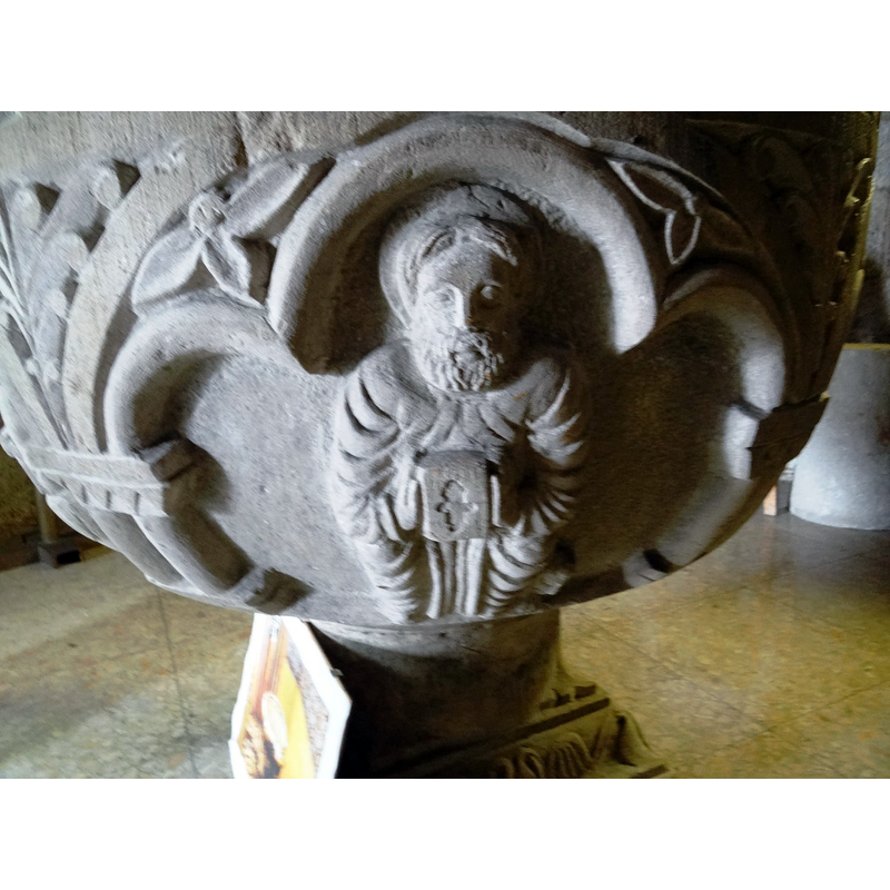 this is the replica font in use in the parish church at Caleruega