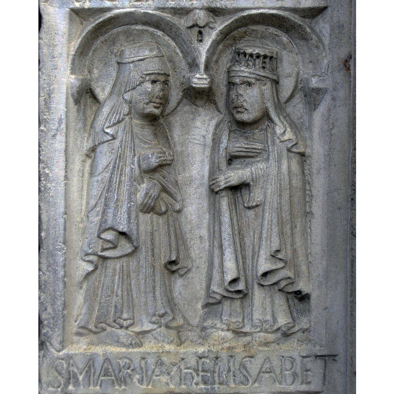 Source caption: "Abbazia di nonantola, portale di seguaci wiligelmo, stipite dx, formella 03 visitazione"