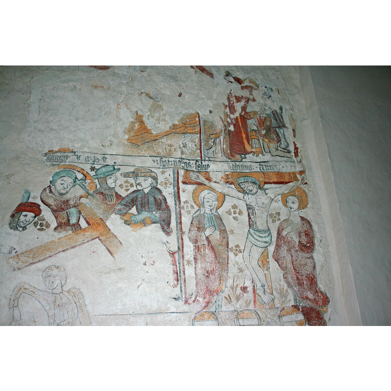 some mural paintings were uncovered in the 1960 restoration of this church
