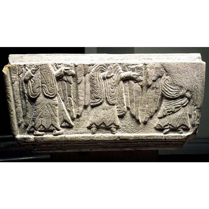 the angel on the right holds a censer