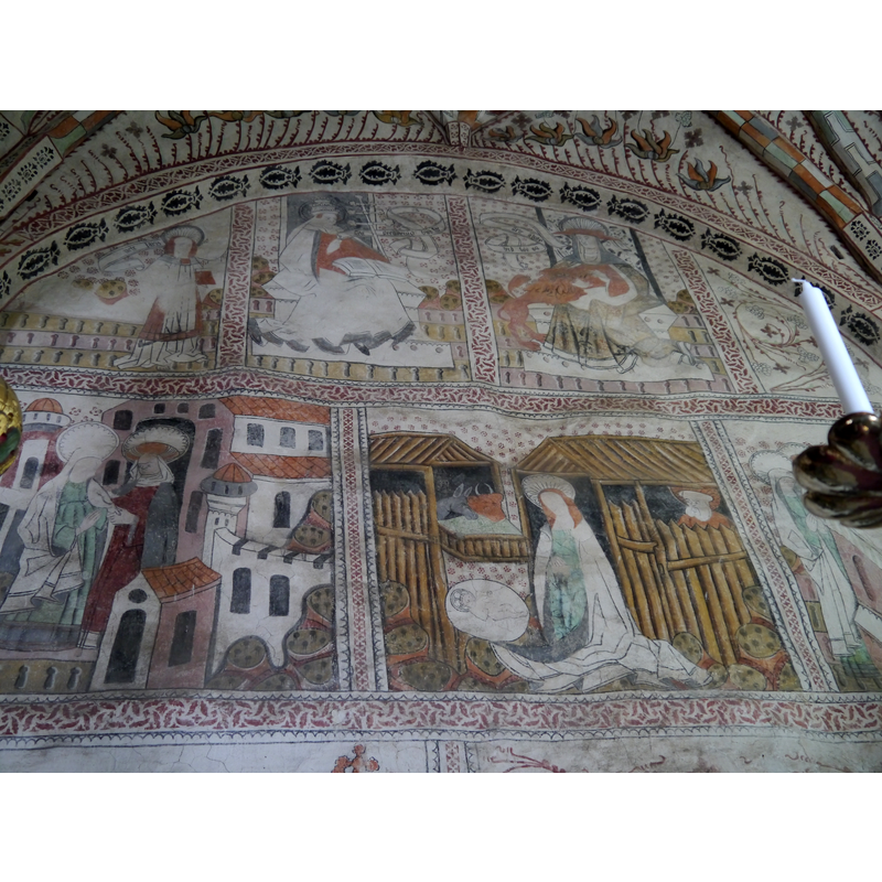Source caption: "Frescoes of the Old Church, Alnö, Alnön Island, Västernorrland Province, Eastern Sweden"