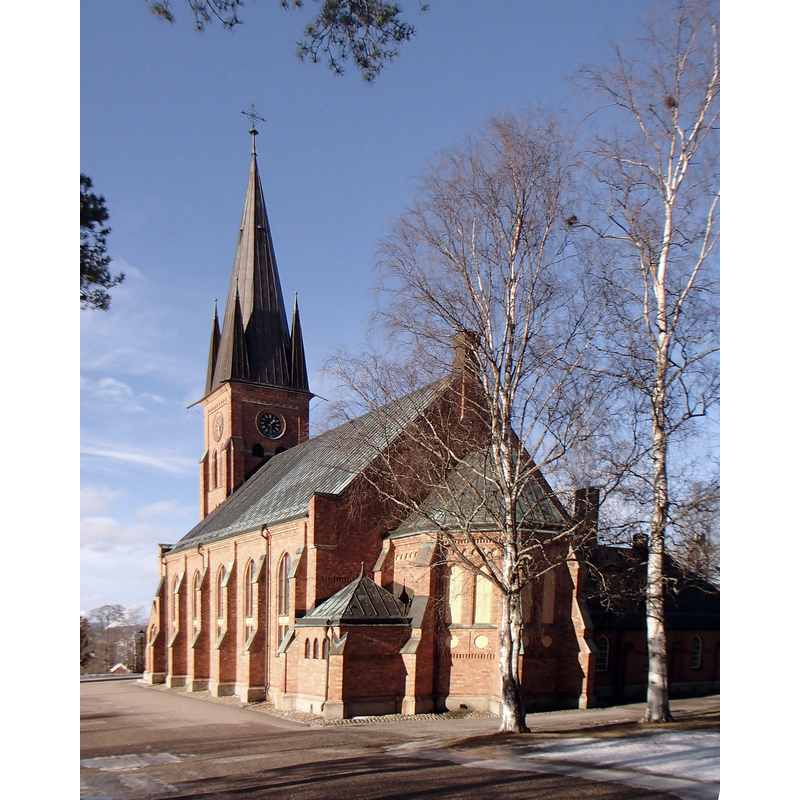 Source caption: "The church building of "Alnö nya kyrka" at Alnövägen 76 in Alnö, Sundsvall Municipality"
