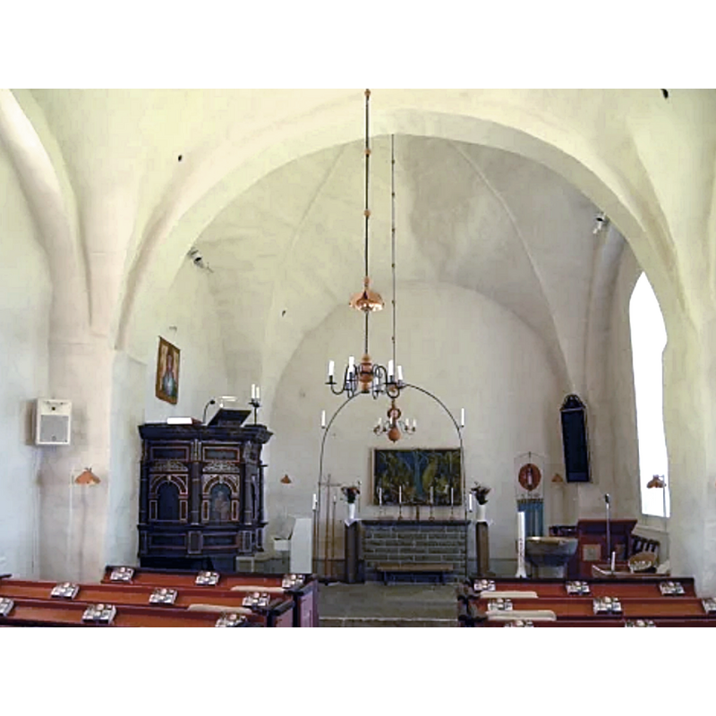 the medieval composite font in the old Hidinge church