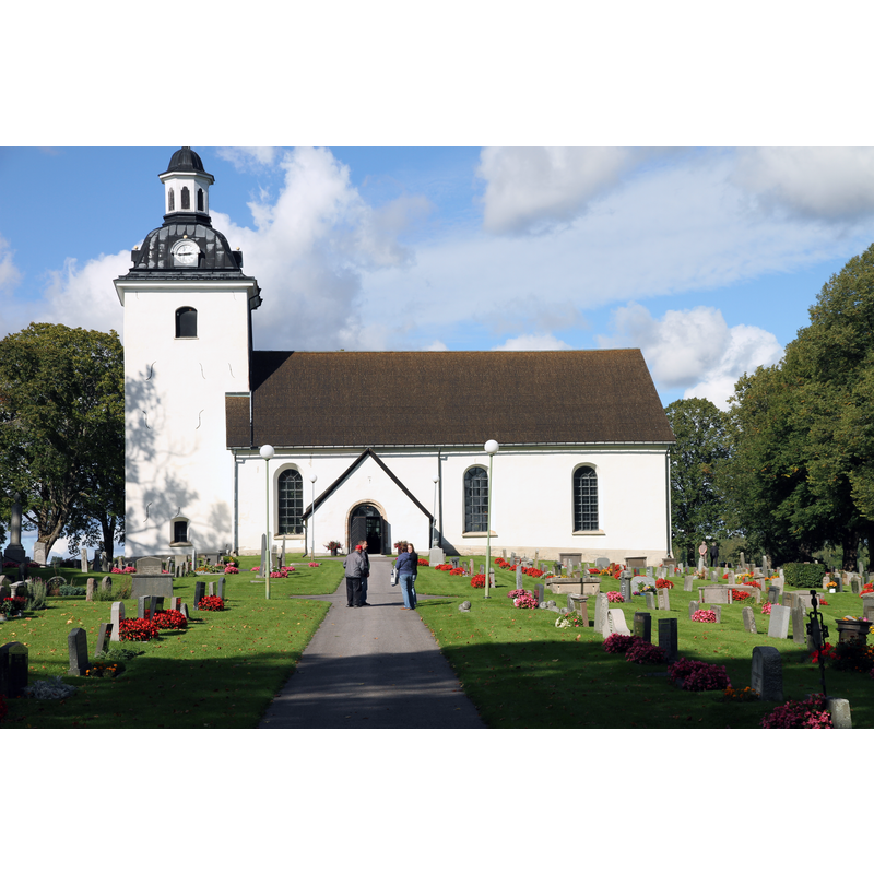 Source caption; "Viby church in Viby, Vretstorp, Sweden."