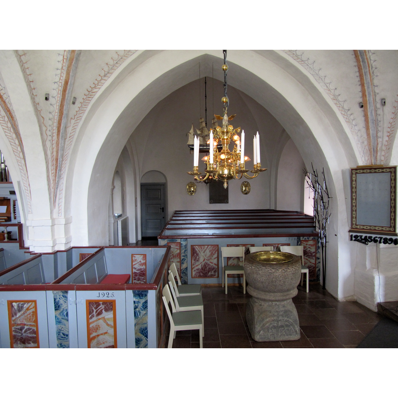 Source caption: " Kyrkorummets norra korsarm i Barkåkra kyrka"