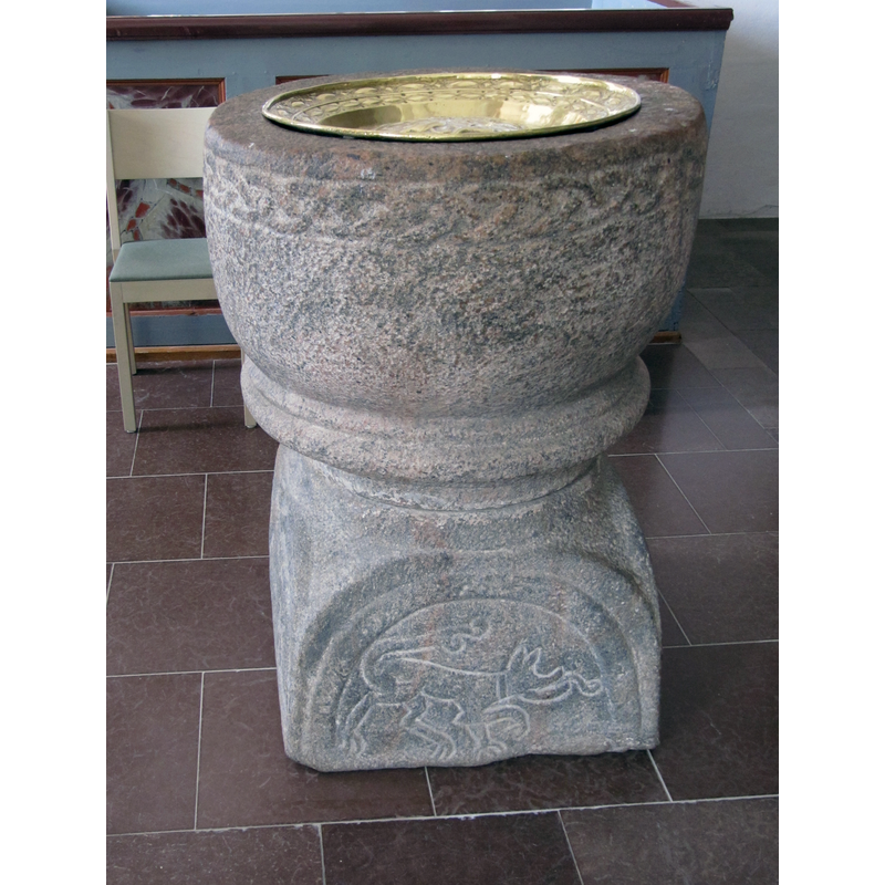 Source caption: "Dopfunt i Barkåkra kyrka"