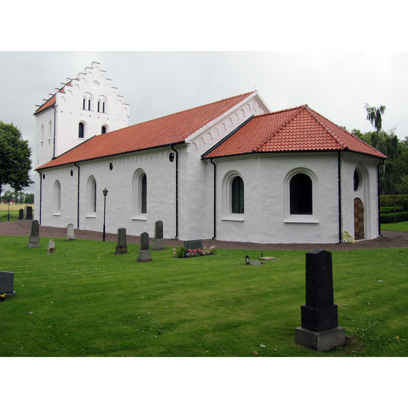 Source caption: "Ausås kyrka från sydost"