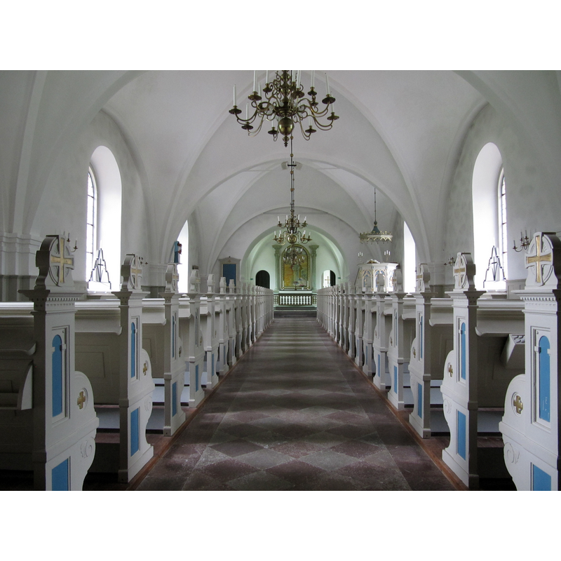Source caption: " Kyrkorum i Ausås kyrka"