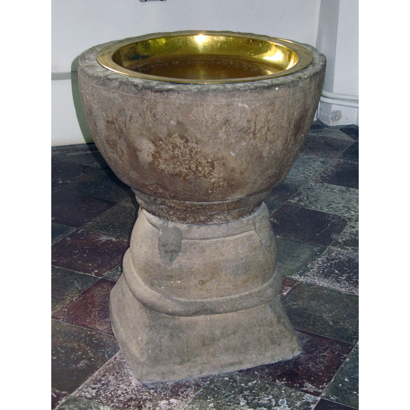 Source caption: "Dopfunt i Ausås kyrka"