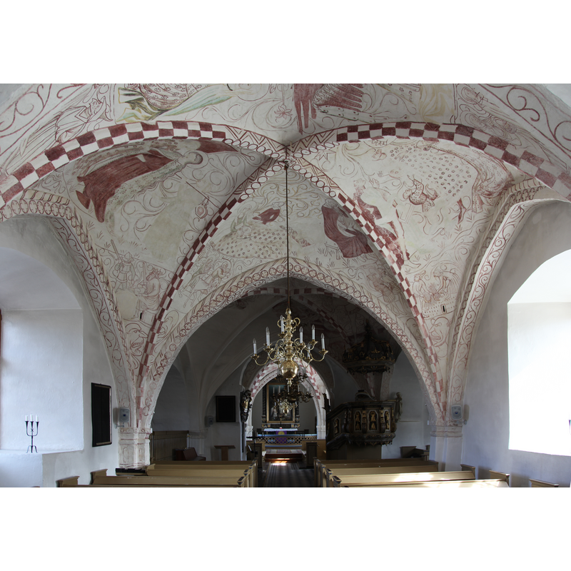 Source caption: "Interior of Brönnestad church, Skåne, Sweden"