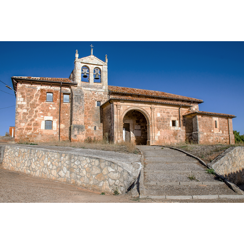 Source caption: "Iglesia y casa de San Félix mártir, que antiguamente fue el monasterio de las monjas calatravas de San Felices de Amaya o de San Felices de los Barrios. Barrio de San Felices (Burgos - España)"