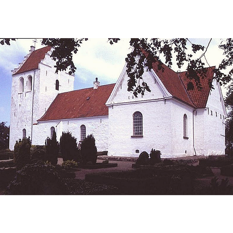 Source caption: "Åstrup Kirke (Faaborg-Midtfyn Kommune) i Danmark."