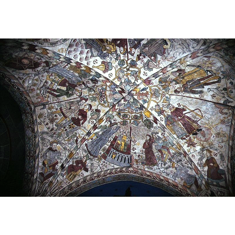 Source caption: "Färlöv kyrka i Skåne, Sverige. Korhvælv"