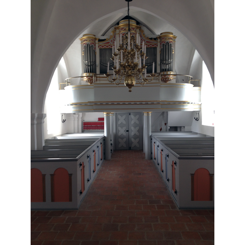 Source caption: "Hammarlövs church, the nave with organ"