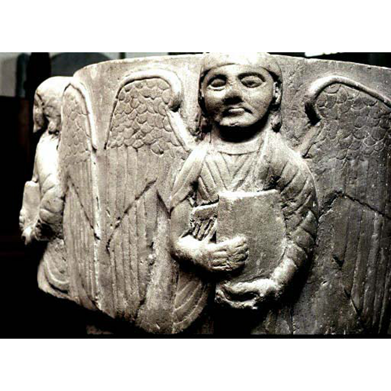 one at each angle of the basin; SK: Skane suggests the Four Evangelists [cf. FontNotes]