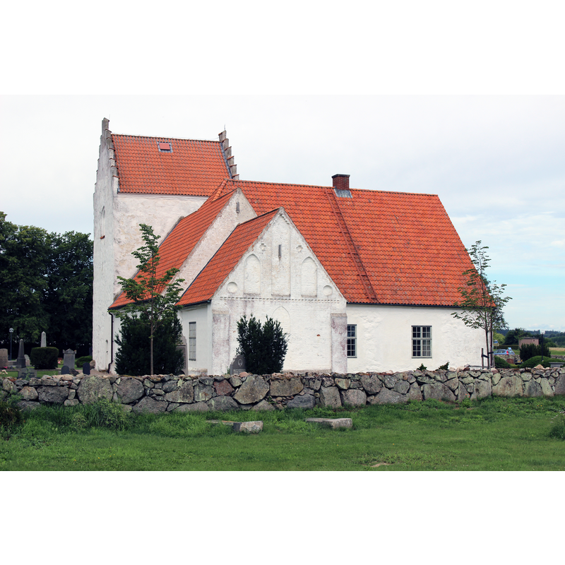 Source caption: " Kiaby kyrka från öster."
