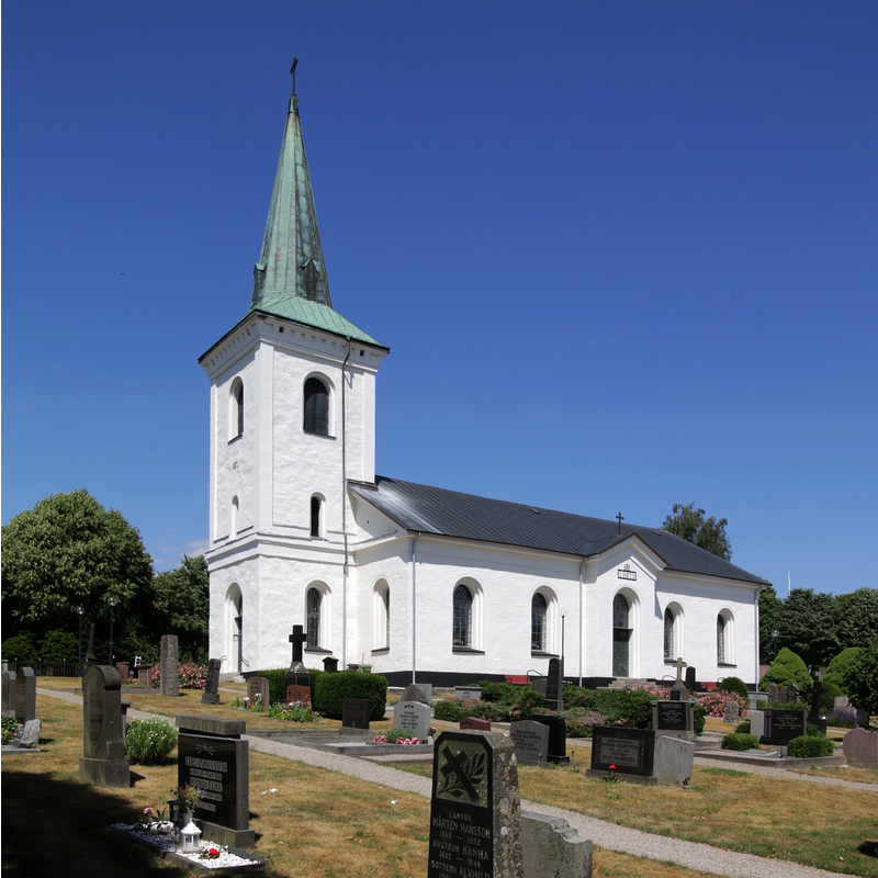 Source caption: "Kverrestads kyrka" -- the 1870s church