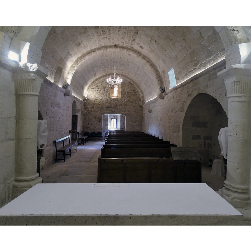 the font is almost invisible here, hidden behind the south pillar of the chancel arch