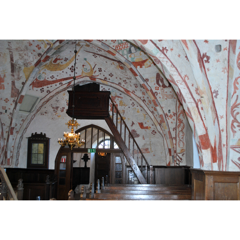 Source caption: "Kågeröds kyrka, mot entré i väster"