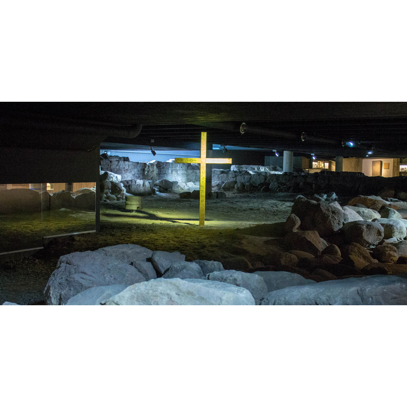 the underground excavated site of Sankt Drottens kyrka