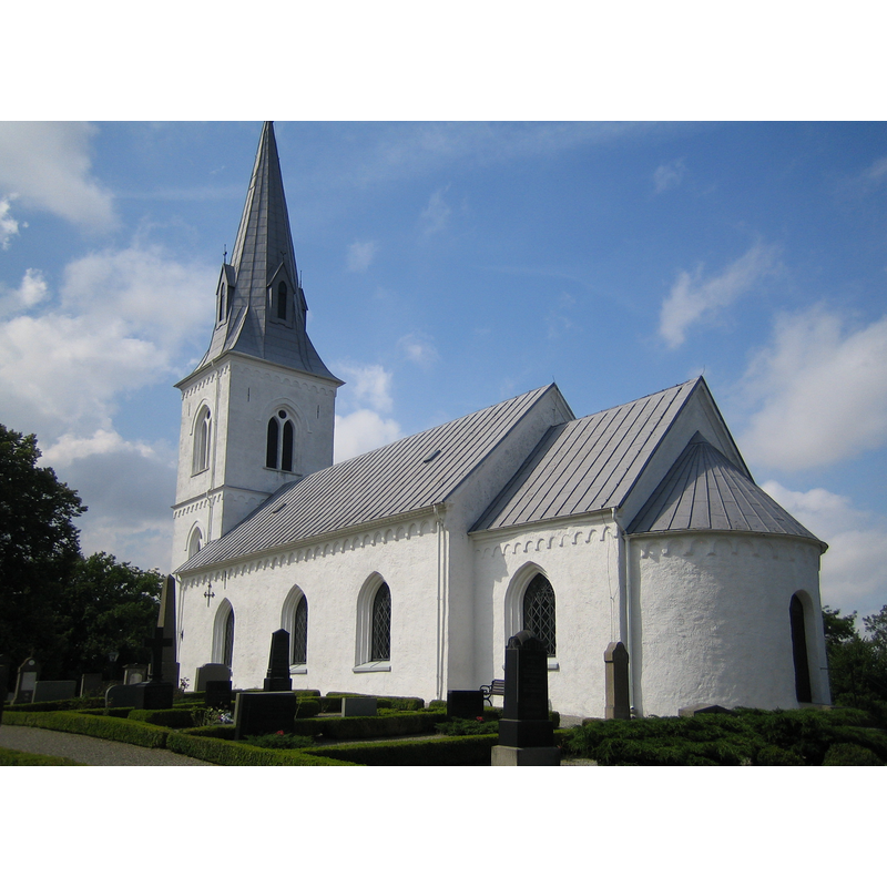 Source caption: "Stora Slågarps kyrka."