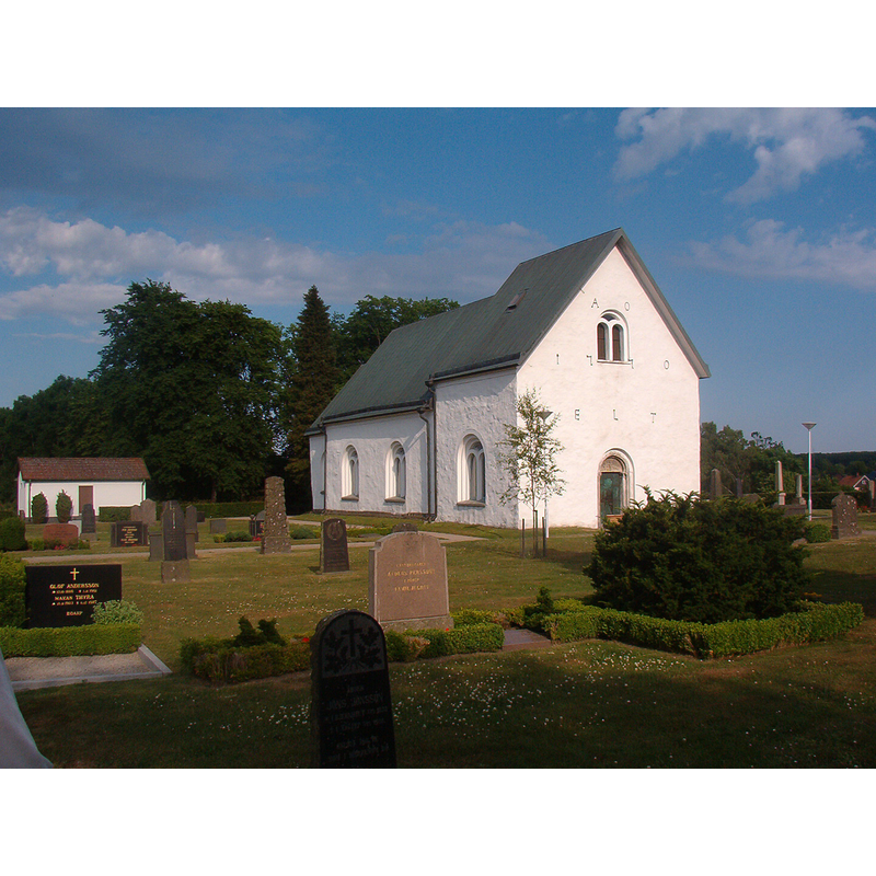 Source caption: "Church in Sweden, in Skåne, in the municipality of sv:Kristianstad. This tower-less church was built in the midth 12 century. Inside it are paintings by Anders Johansson from 1498."