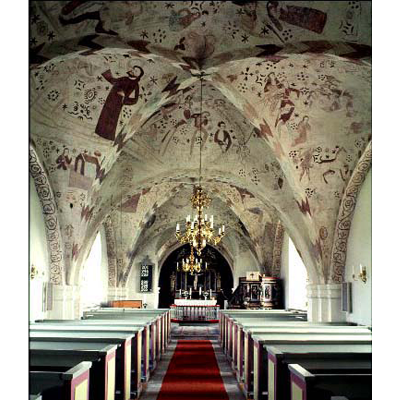 Source caption: "Medieval paintings by Anders Johansson in the church of Linderöd, Sweden."