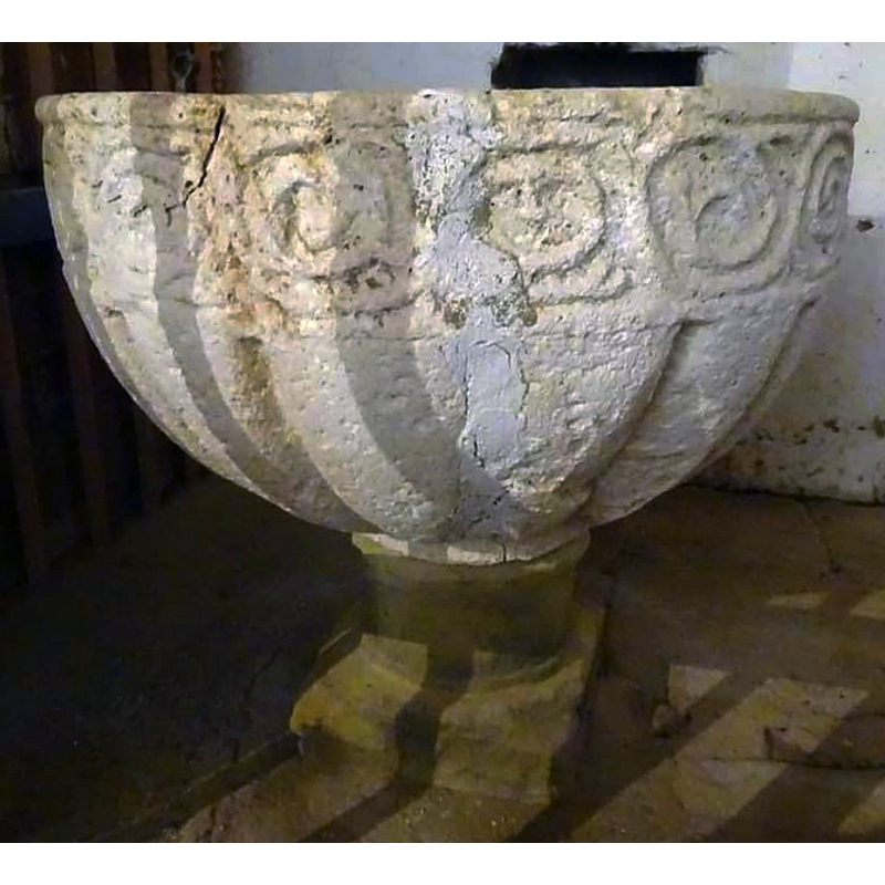 showing the large damage and the crude repair