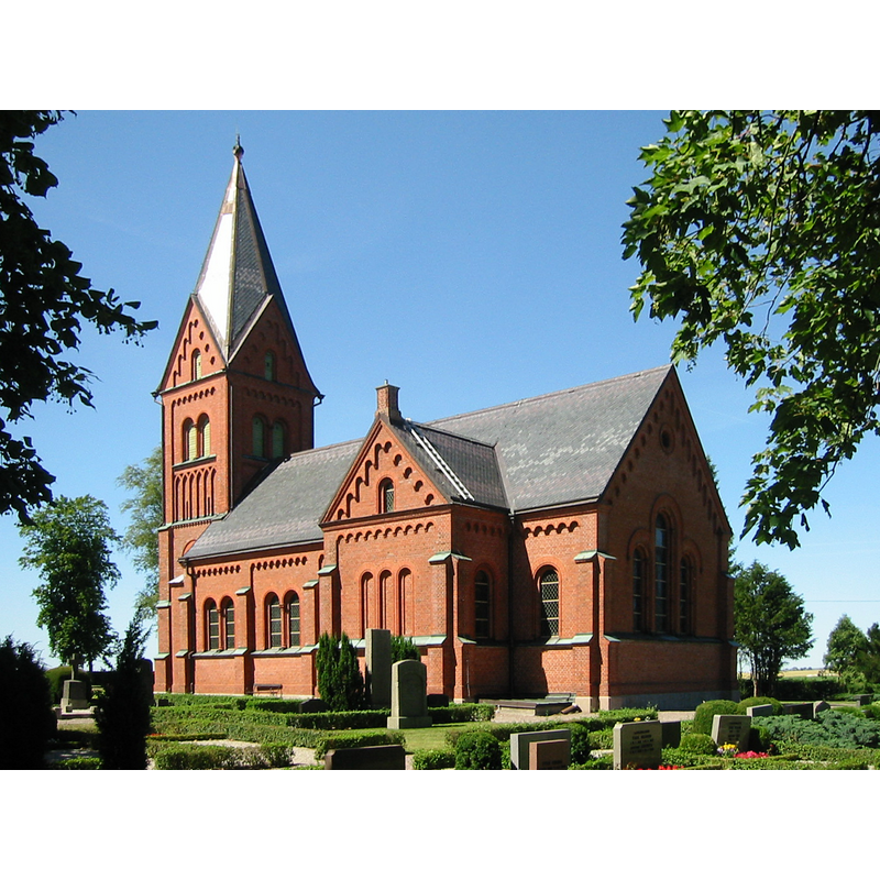 Source caption: "Remmarlövs kyrka." -- the new brick church of 1895 that replaced the original 13thC stone church