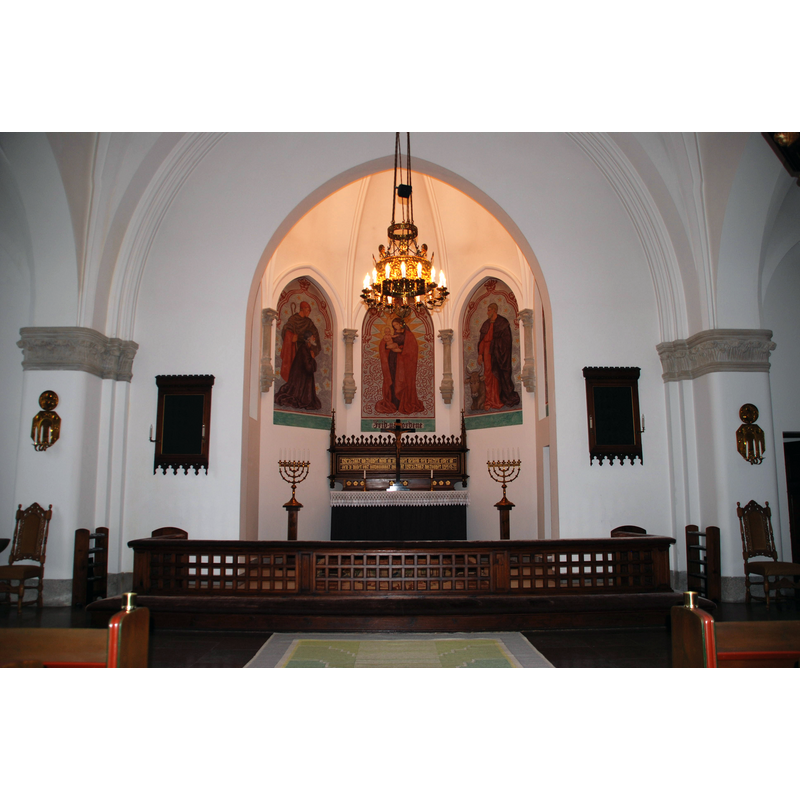 Source caption: "Billeberga kyrka, kor med dekorationsmålningar av Ernestine Nyrop"