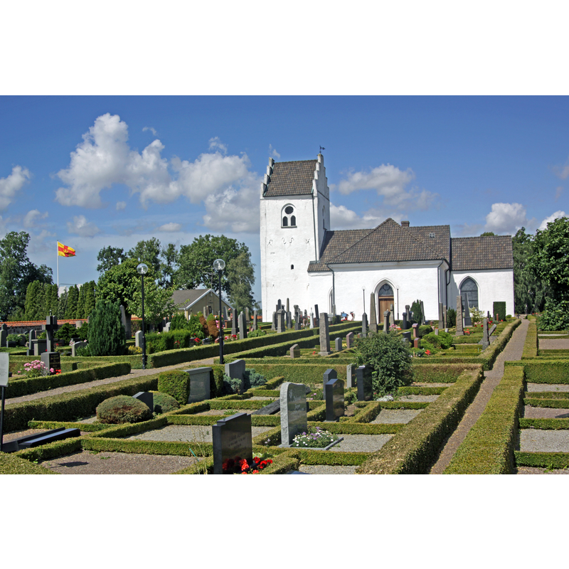 Source caption: "Kvistofta kyrka [...] Kyrkan från söder."