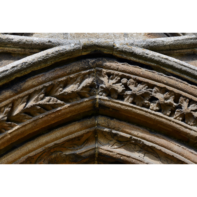 Source caption: "Ewerby, St. Andrew's Church: The south doorway with carved foliage around it"