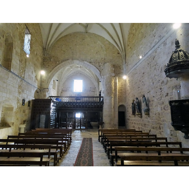 the baptistery is located beneath the west gallery