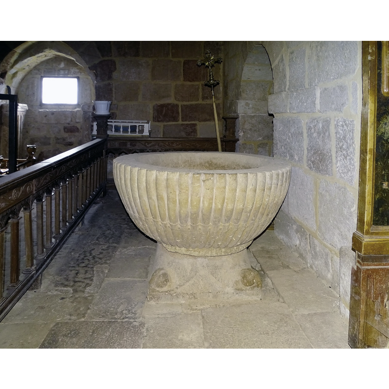 the font in its location beneath the west gallery