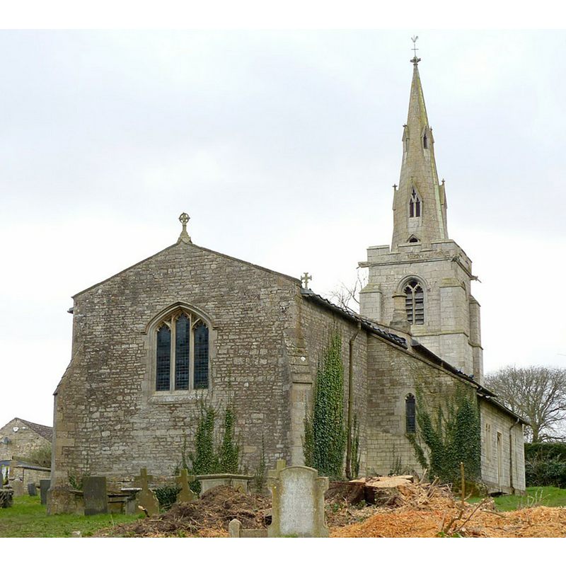 Source caption: "Church of St Mary, North Witham. View from the north east, a view made possible by the recent felling of a large tree."