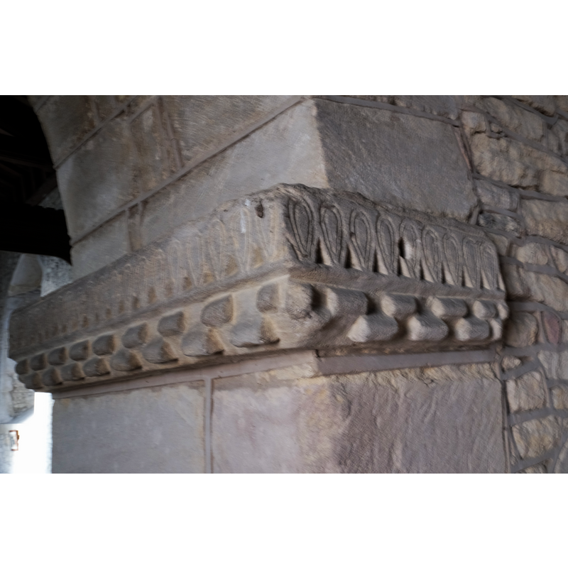 Source caption: "The Church of St Mary: part of Chancel Arch. The chancel arch has these moulded imposts at each side."